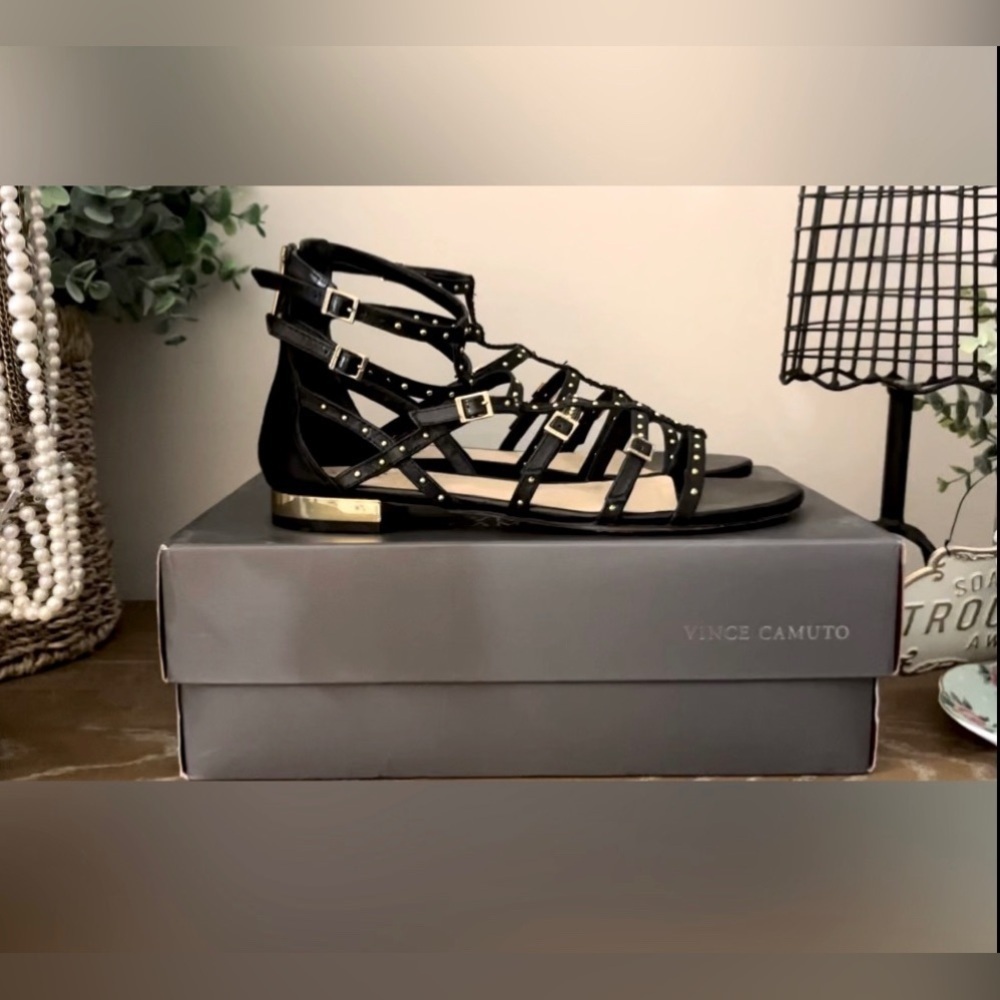 🖤 LUXURY Vince Camuto, women’s sandals, size 7.5.  BONUS!  The box is in… - Picture 2 of 13